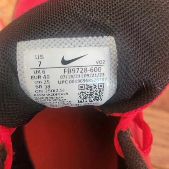 Nike Football Cleats Size 7 Red And Black - Picture 8 of 11